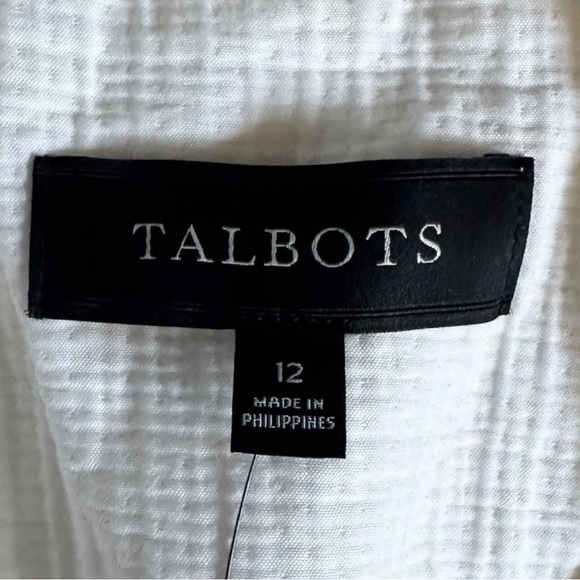 Talbots Textured Double Breasted Ivory Longline Blazer Size 12 NWT Boxy Fit - Picture 6 of 8